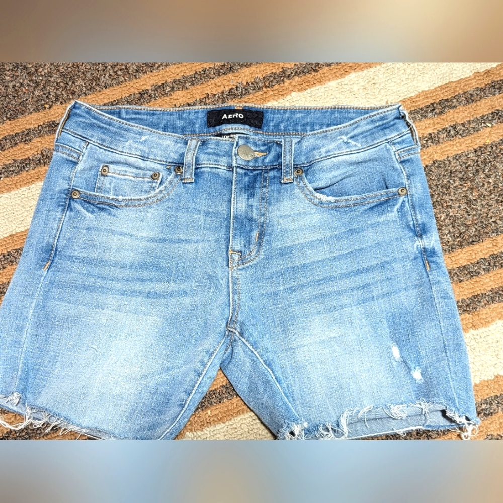 Aero Light Blue Denim Shorts #6